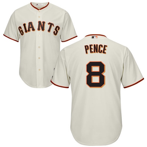 Giants #8 Hunter Pence Cream Stitched Youth MLB Jersey